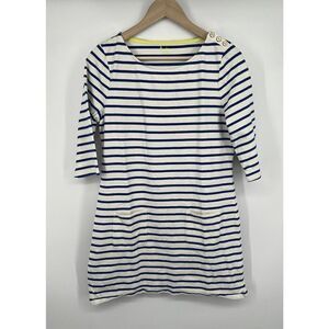 BODEN Dress Size 8 Blue White NAUTICAL Women Cotton Modal Shift T-shirt